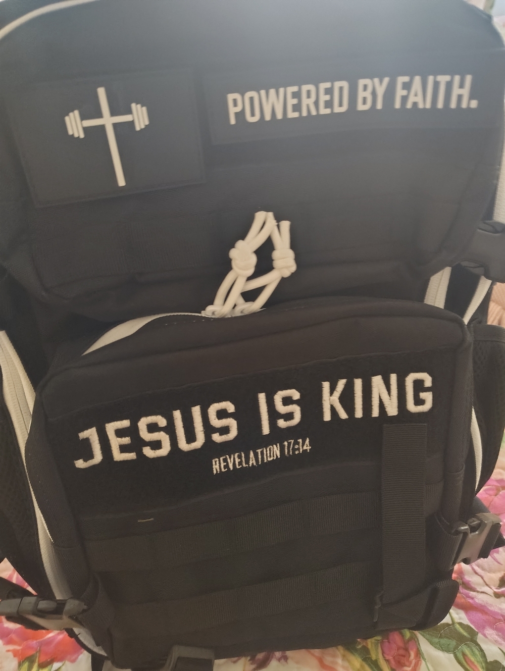 Jesus Is King Black Tactical Backpack - Faith-Inspired Women/Men Bag
